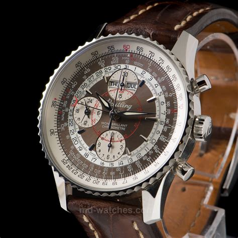 breitling stainless steel montbrillant datora chronograph automatic wristwatc|used breitling navitimer a21330.